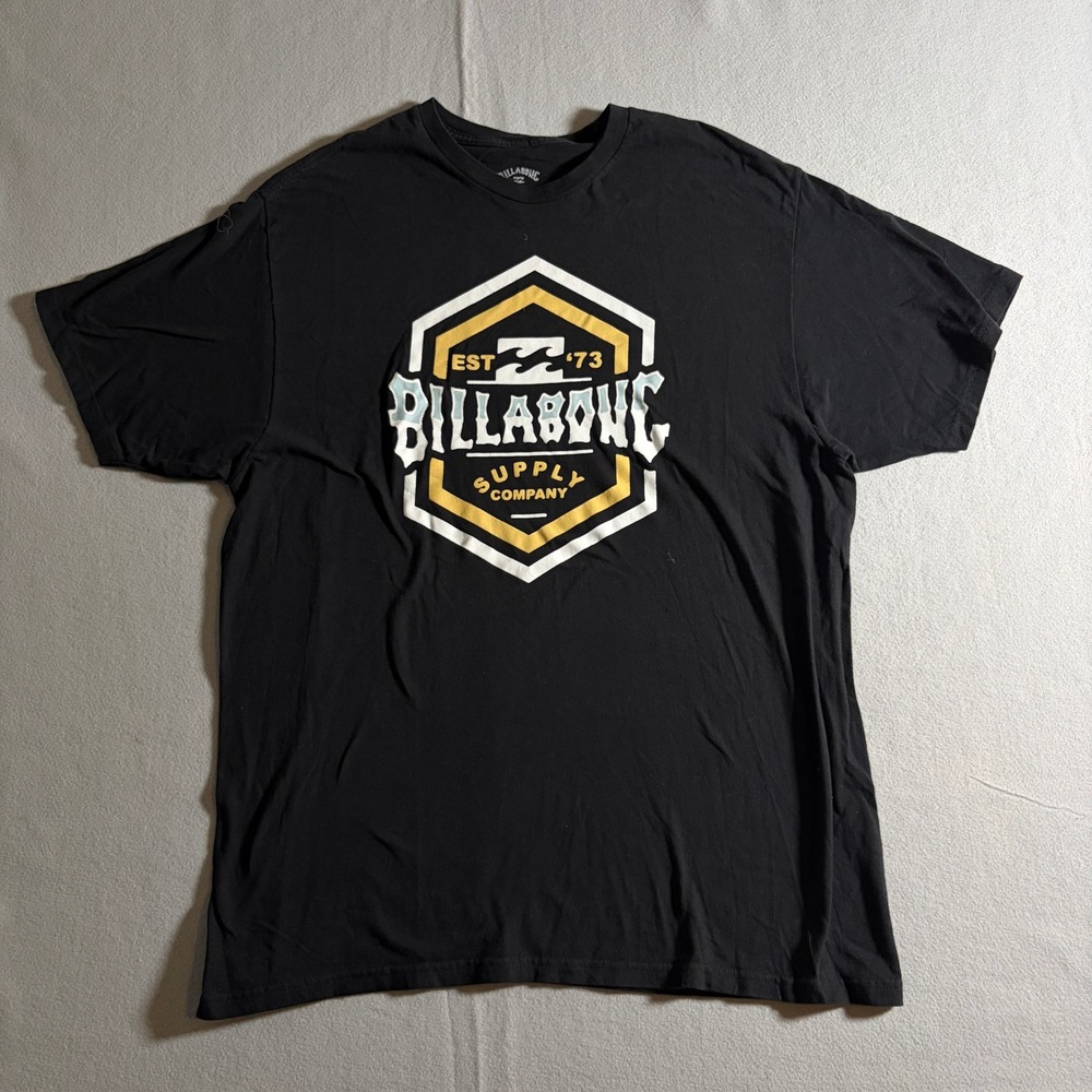 Billabong Supply Company Mens XL‎ Graphic T-Shirt Black Short Sleeve Cotton 2023